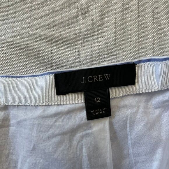 J. Crew Circle Skirt Zip Women Juniors Pocket Blue White Striped Mini Lined 12 - Picture 4 of 8